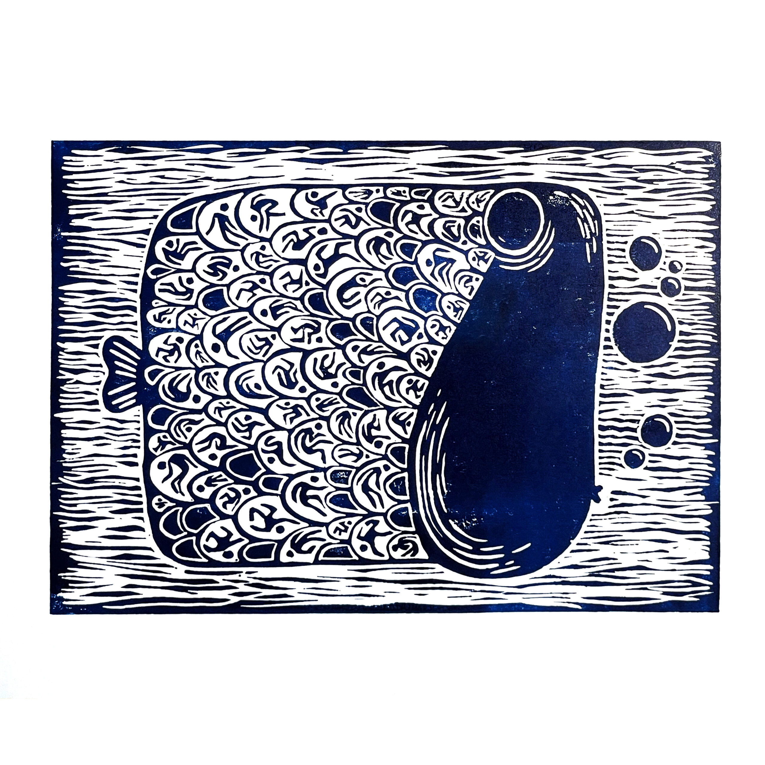 "It's all us" Original hand-carved linocut print - Image 3