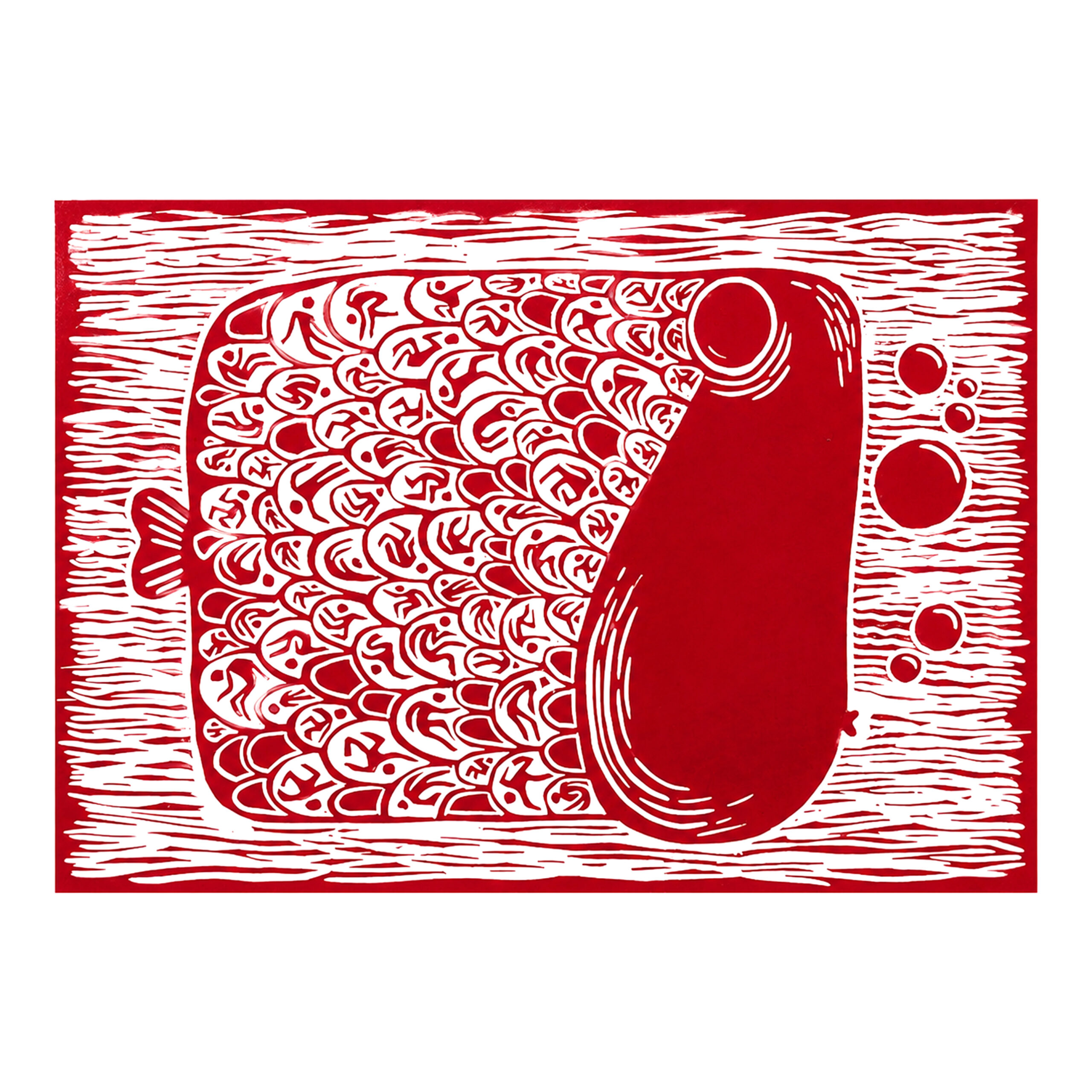 "It's all us" Original hand-carved linocut print - Image 5