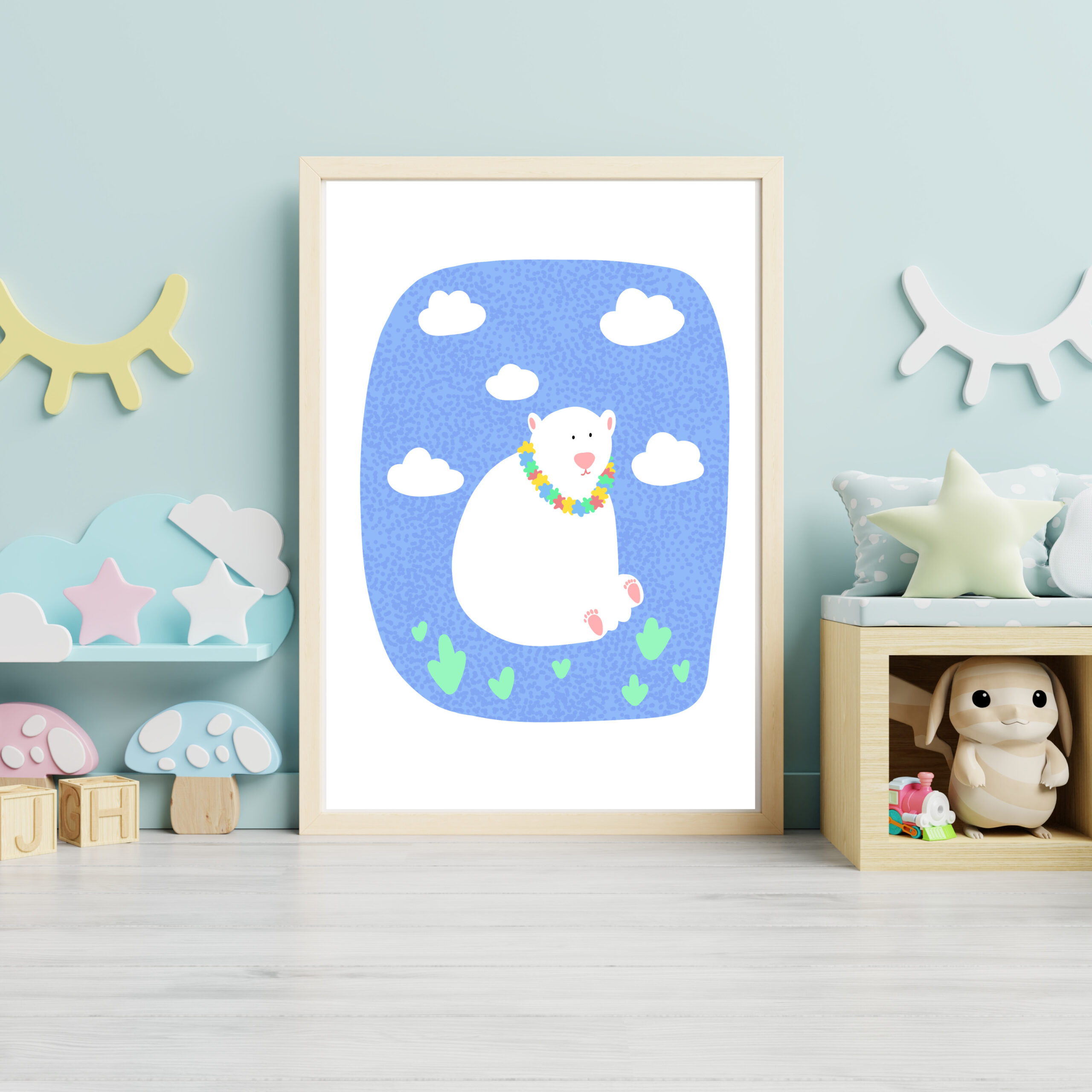 Polar Bear with a Flower Lei - Image 2