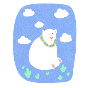 Polar Bear with a Flower Lei