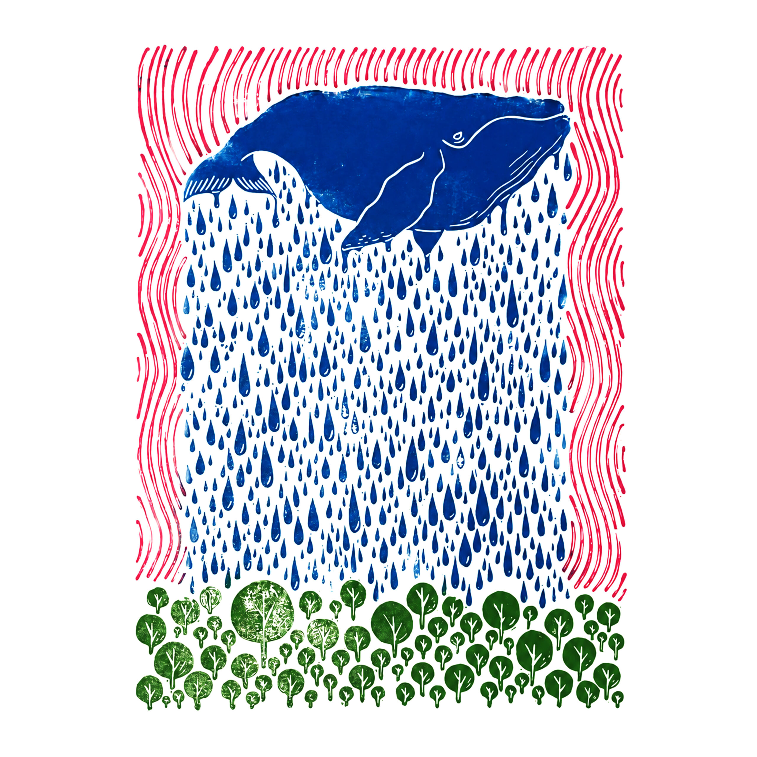"The Rain" Original hand-carved linocut print - Image 5