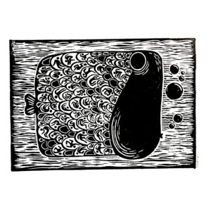 "It's all us" Original hand-carved linocut print